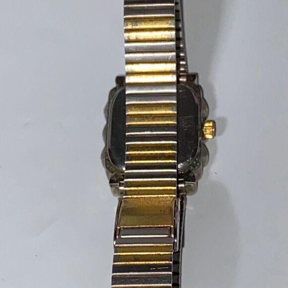 Oleg Cassini Women\'s Gold Silver Tone Band Rectangle Face Quartz Watch OS main image 5